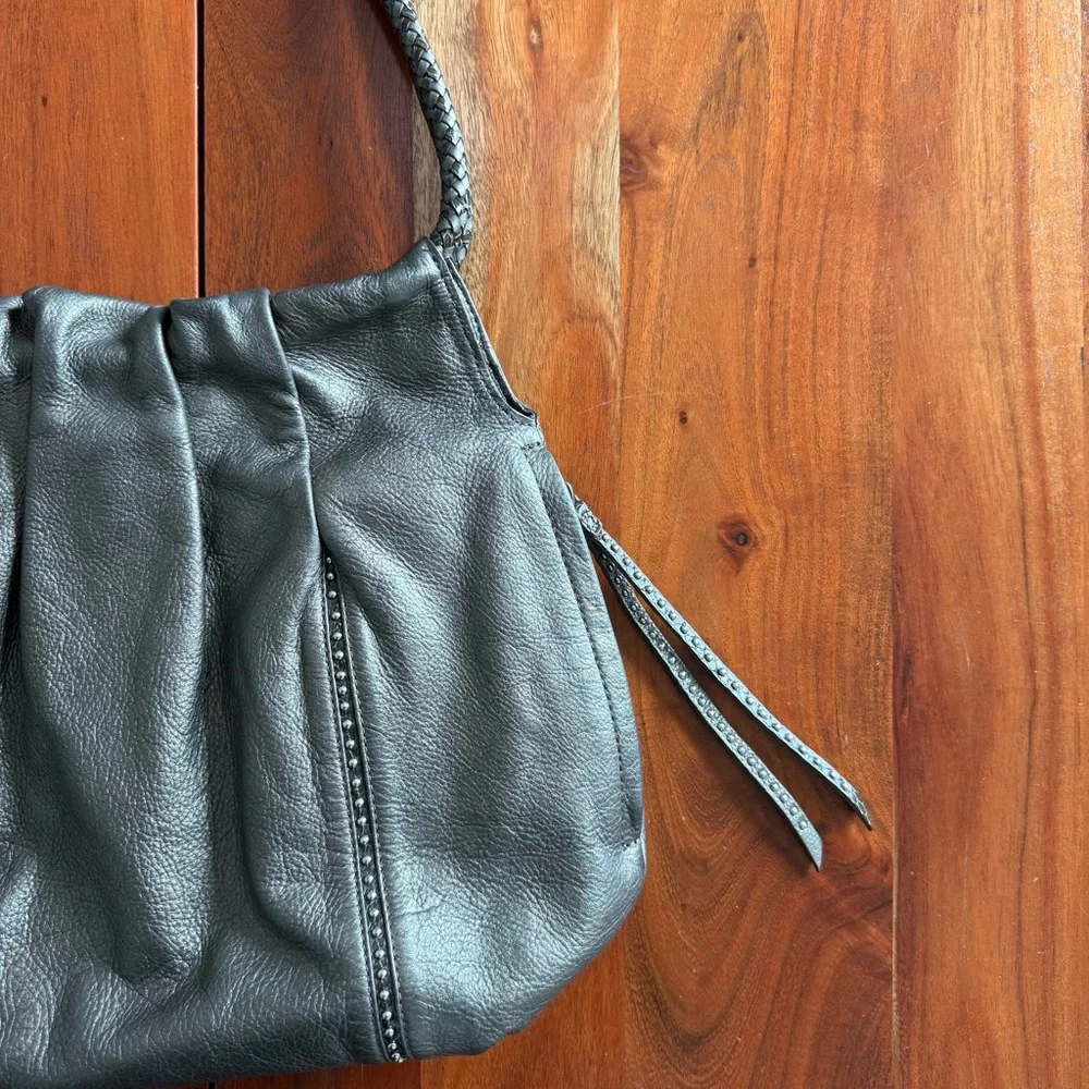Brighton Pewter Leather Hobo Bag